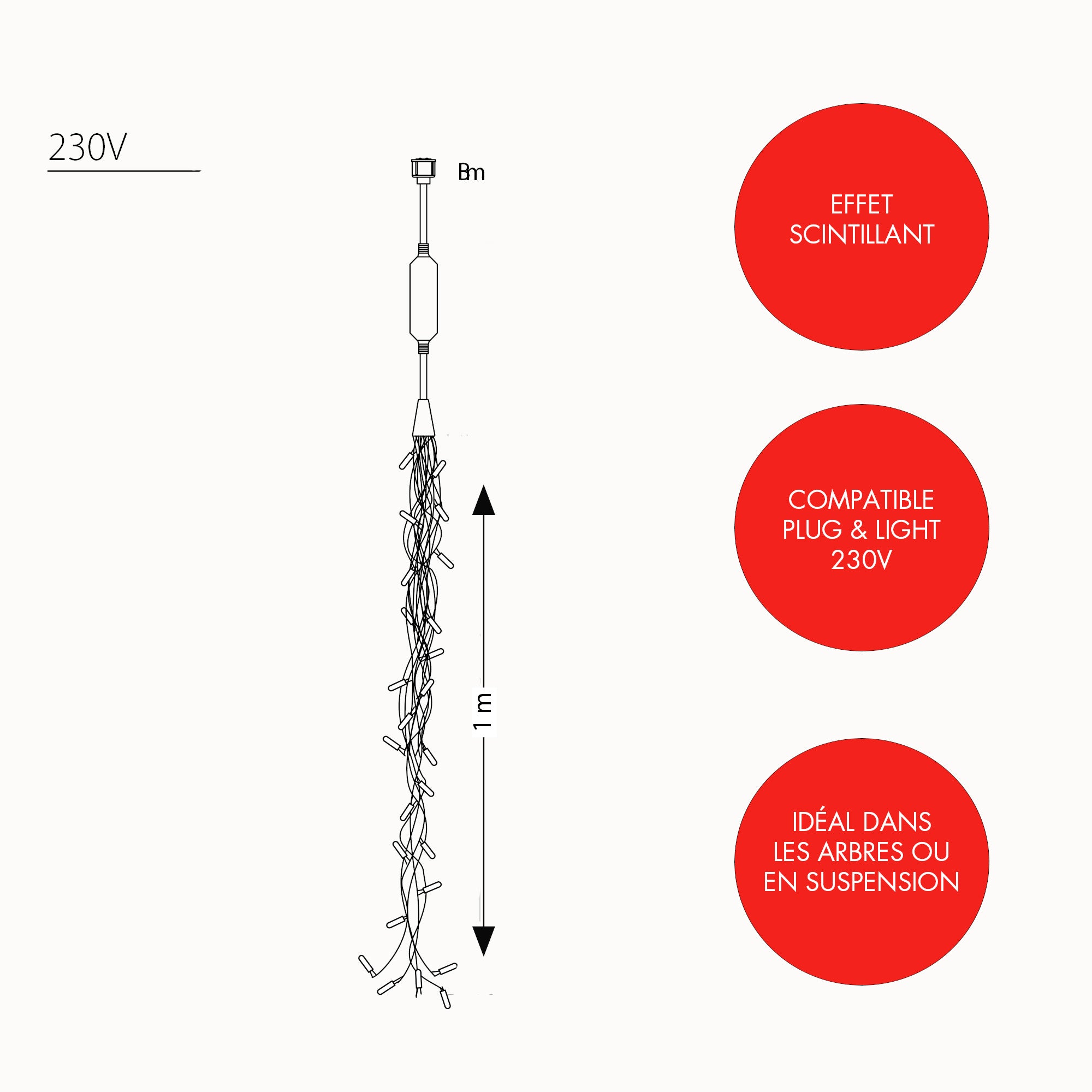 Cheveux d'ange scintillant - 230V
